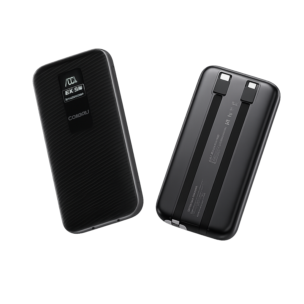 Power Bank 20.000mAh com Cabos Integrados e Display Digital