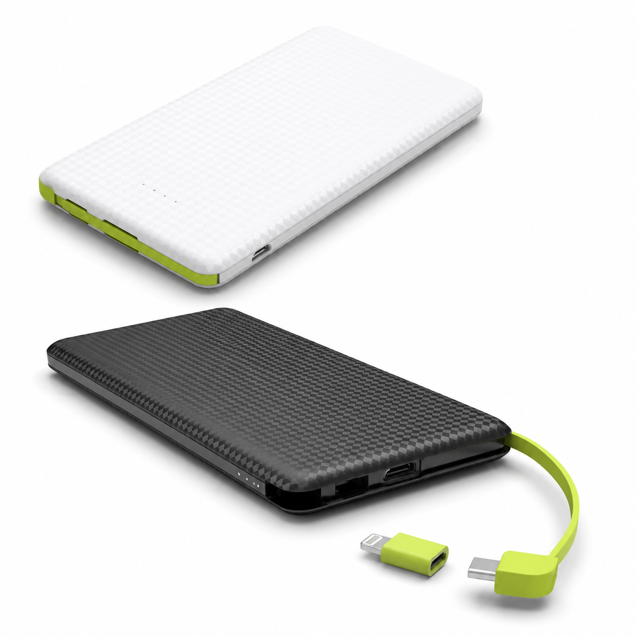 Power Bank Slim com Cabos Integrados
